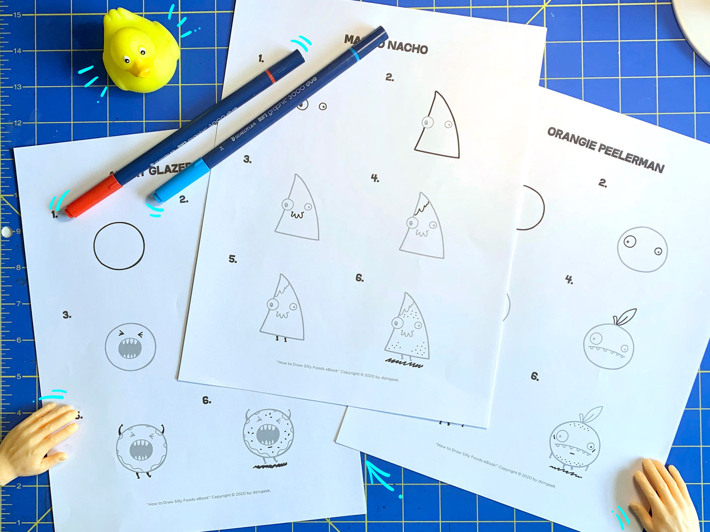 How to Draw Silly Foods - Printable Download
