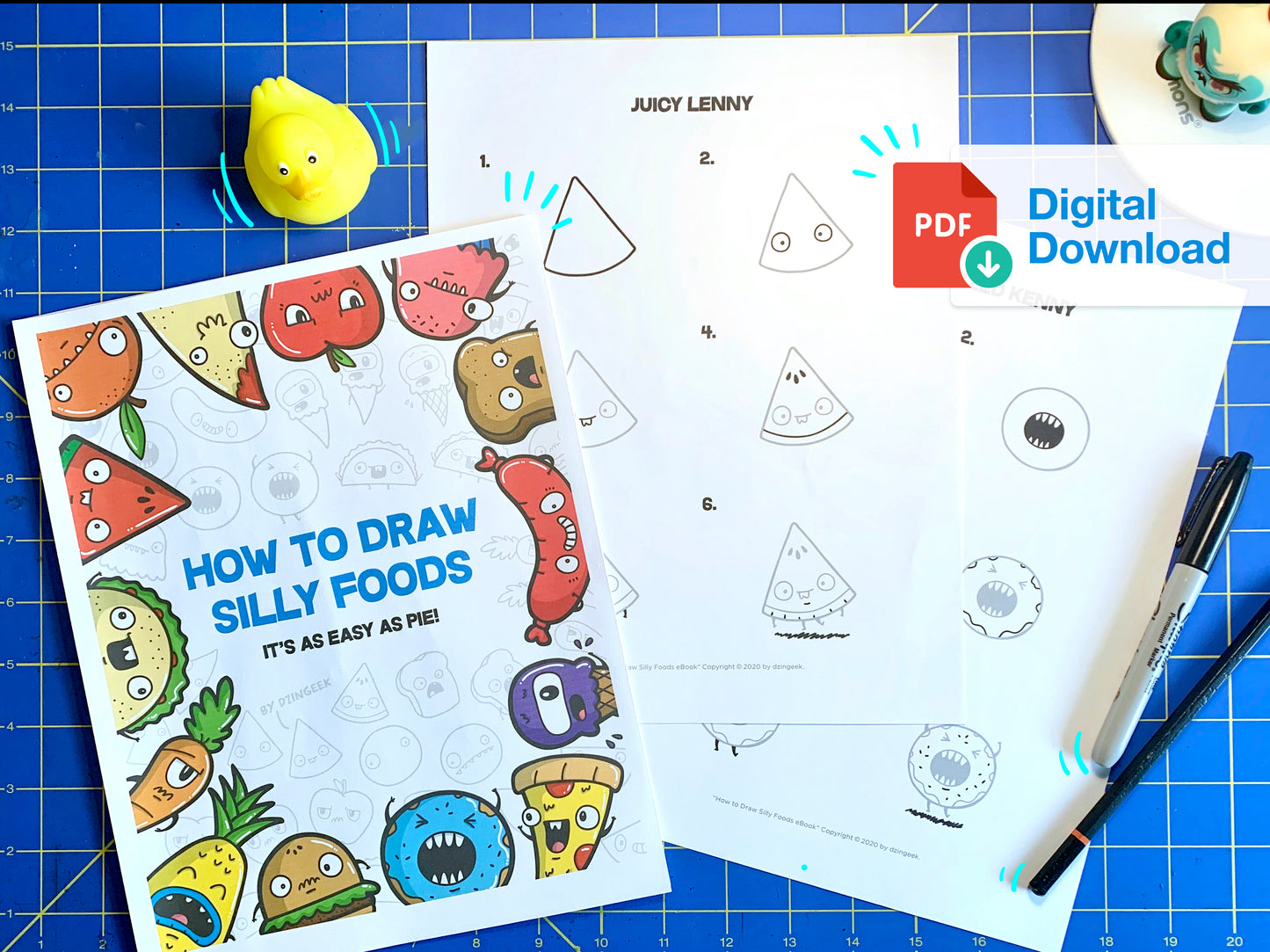 How to Draw Silly Foods - Printable Download