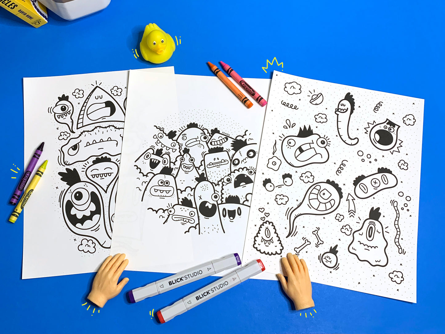 Oodles and Oodles of Monster Doodles Coloring Book - Printable Download