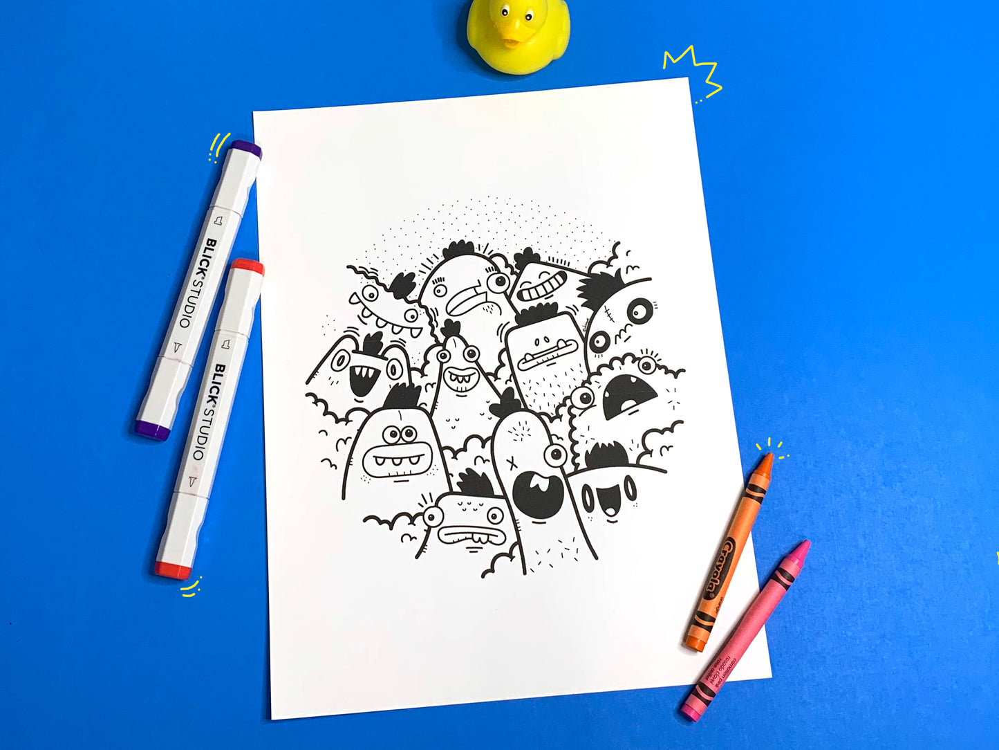 Oodles and Oodles of Monster Doodles Coloring Book - Printable Download