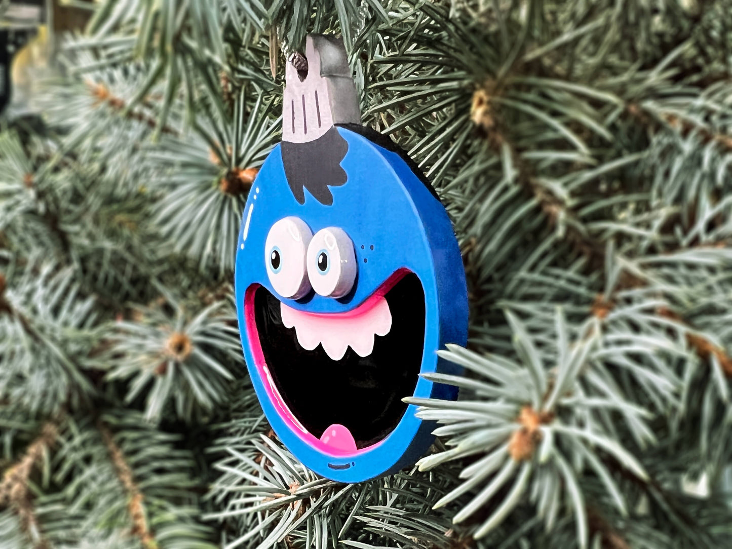 Handmade Wooden Monster Christmas Tree Ornament