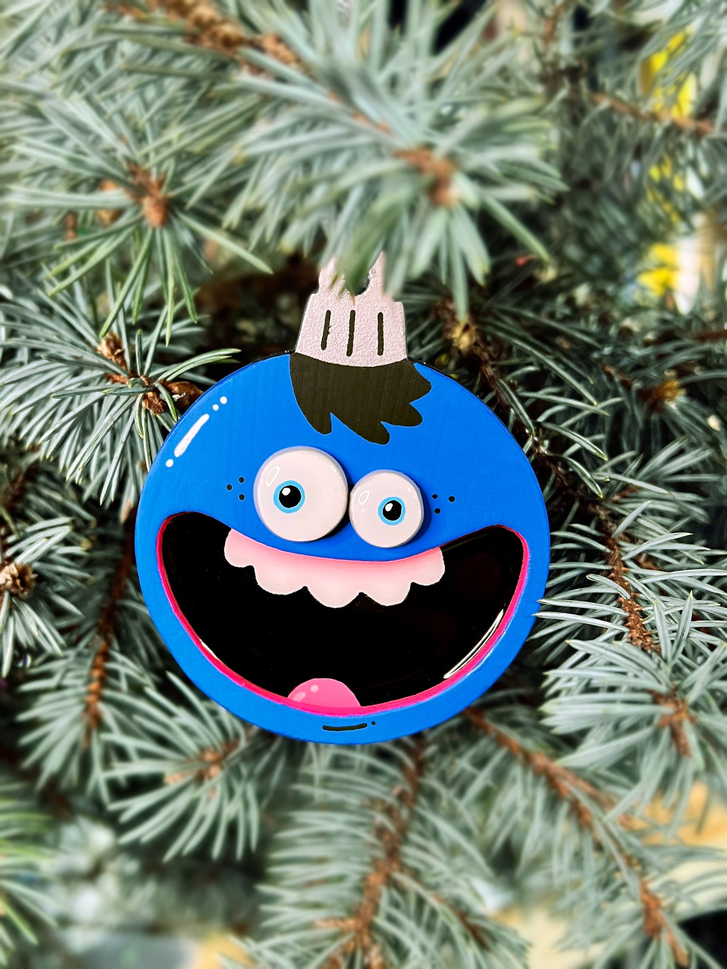 Handmade Wooden Monster Christmas Tree Ornament