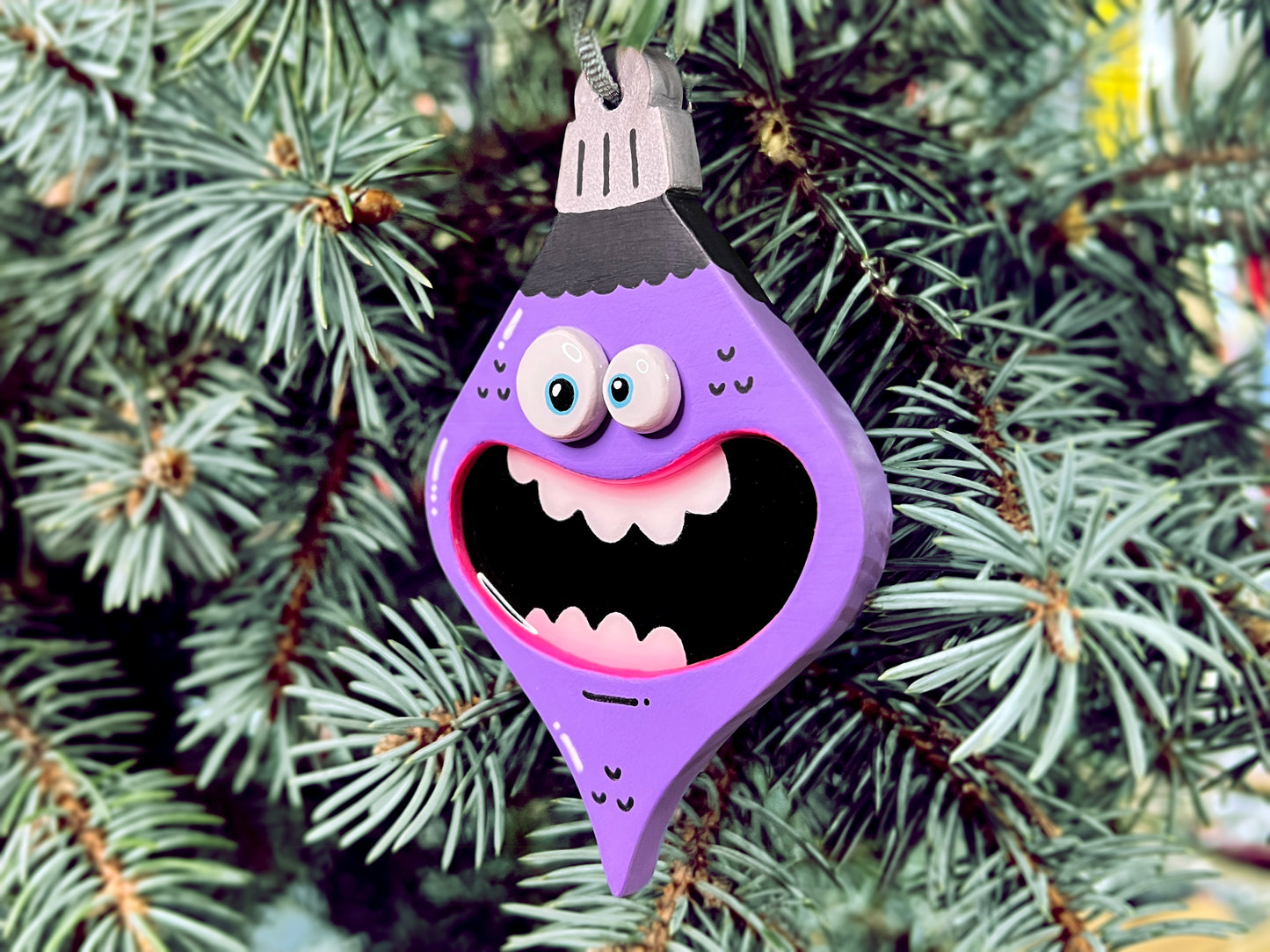 Handmade Wooden Monster Christmas Tree Ornament