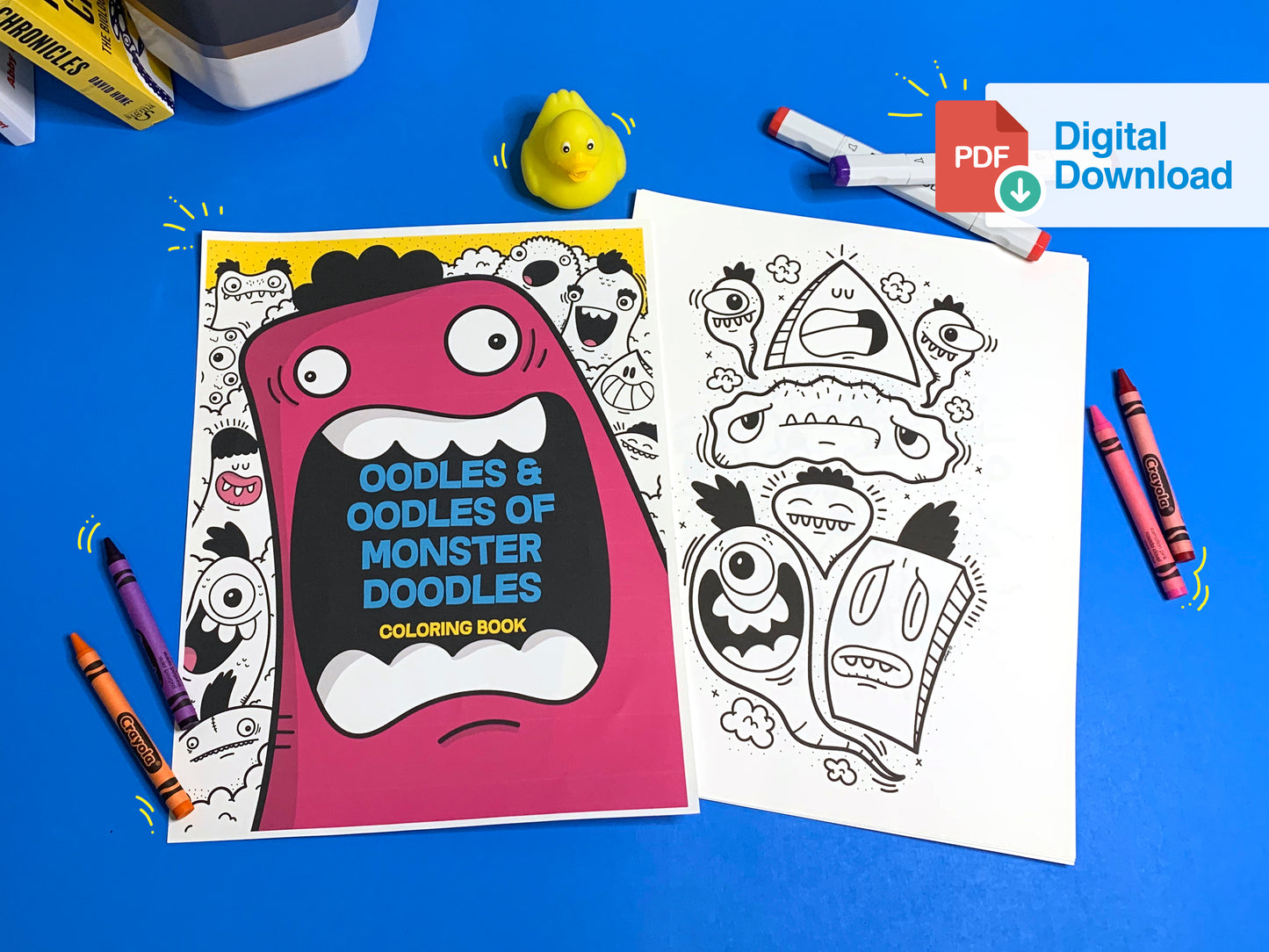 Oodles and Oodles of Monster Doodles Coloring Book - Printable Download